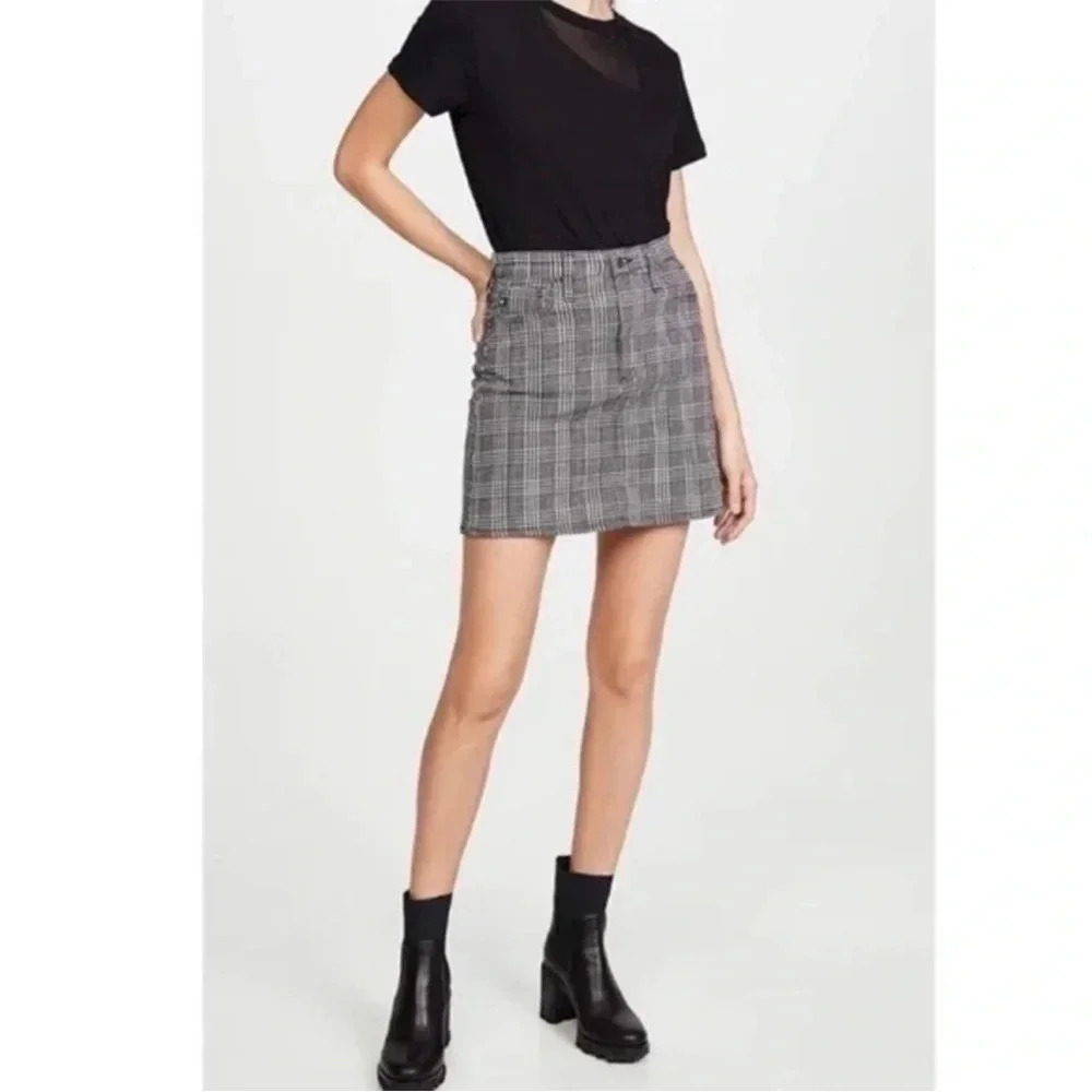 NWOT American Eagle Plaid High-Rise Super Stretch Mini Skirt